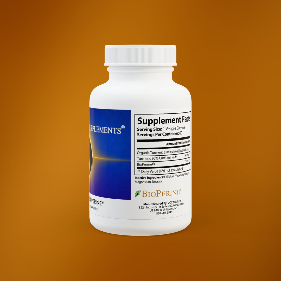 Turmeric with BioPerine® (Black Pepper Fruit Extract) Supplement (60 Capsules)