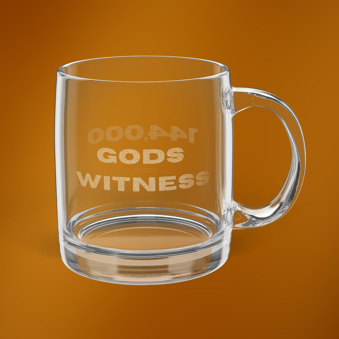 Gods Witness Engraved Glass Coffee Mug