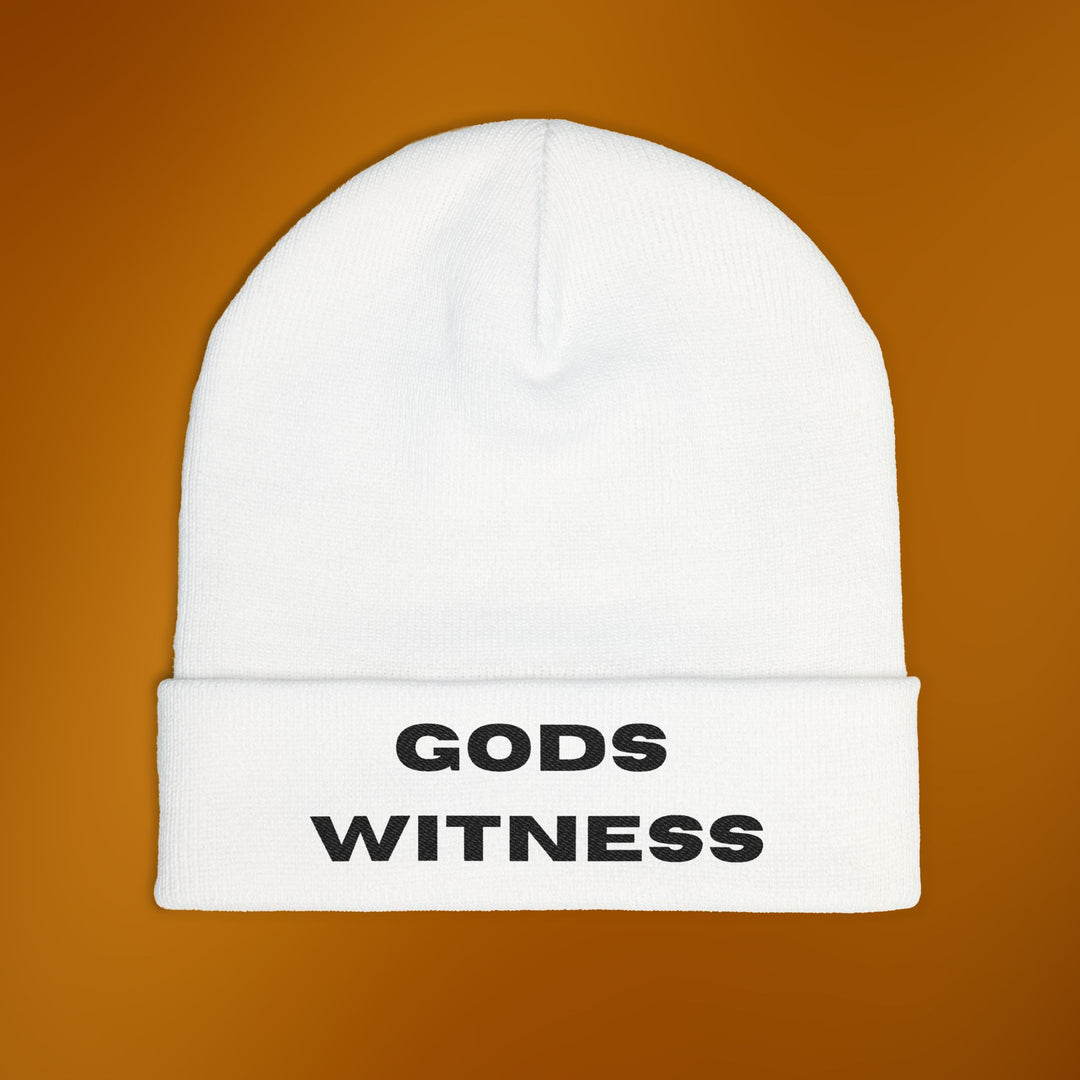 Gods Witness Embroidered Knit Beanie