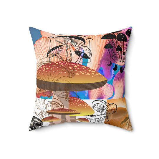 Sacred Mushrooms Square Square Accent Pillow