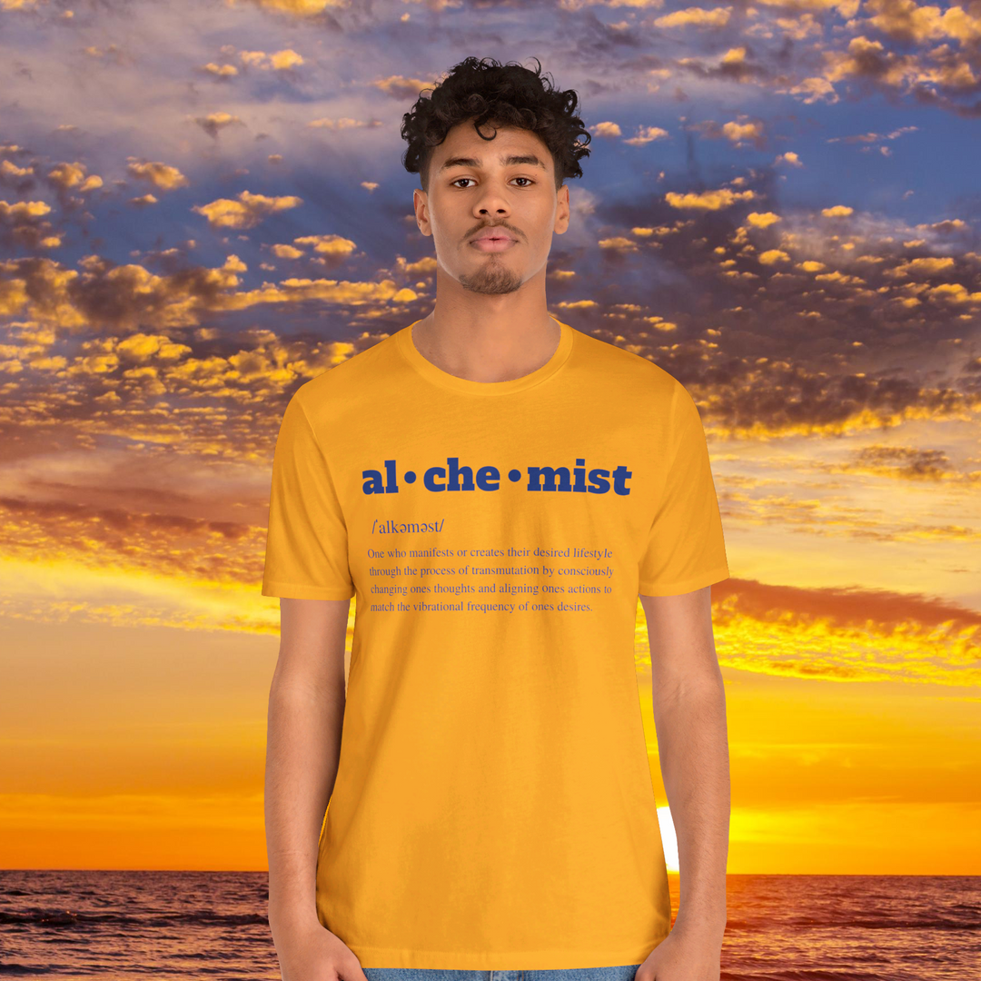 Alchemist Unisex Soft Style Jersey Short Sleeve Tee | Gold | The Sacred Energy Shop