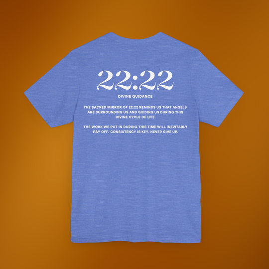 22:22 Divinely Aligned Sacred Mirror T-Shirt | Ash Blue
