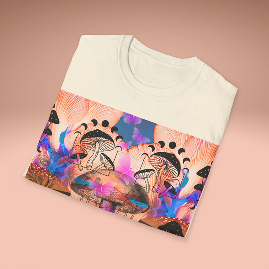 Sacred Mushrooms Unisex Softstyle T-Shirt | Magic Mushrooms Tee | Neutral