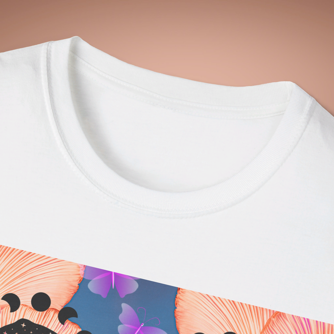 Sacred Mushrooms Unisex Softstyle T-Shirt | Magic Mushrooms Tee | White
