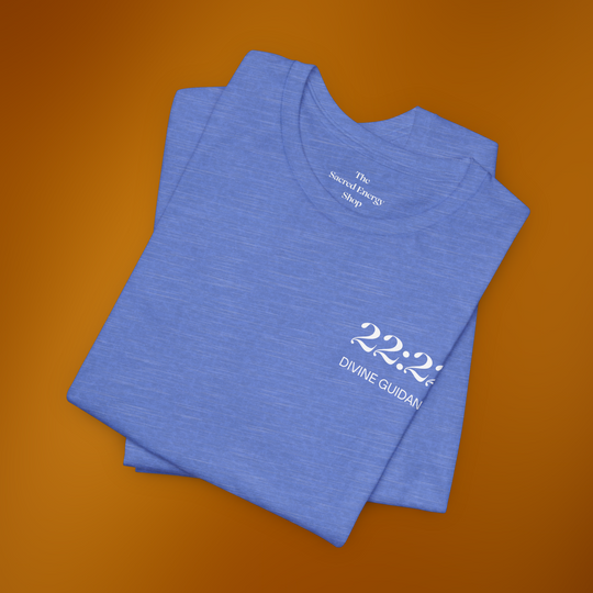22:22 Divinely Aligned Sacred Mirror T-Shirt | Ash Blue